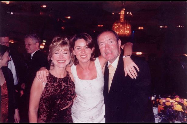 Brookside actors Sue Jenkins, Claire Sweeney and Dean Sullivan photographed at the BAFTA awards, circa 1999