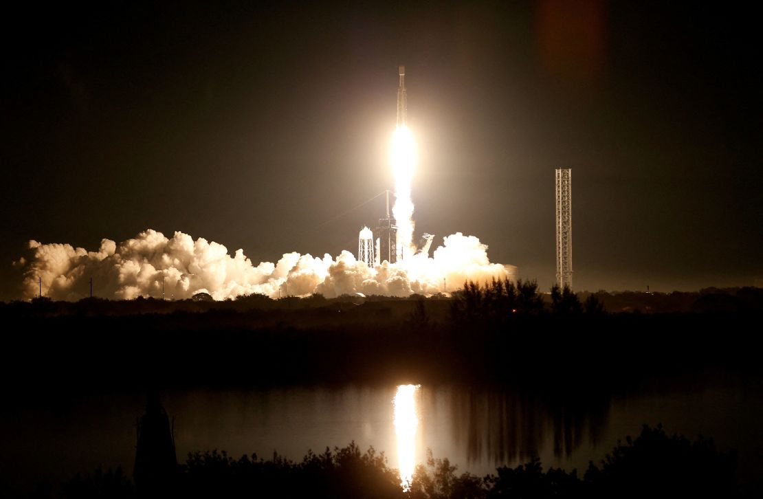 The US military's secretive X-37B robot spaceplane lifts off on its seventh mission to orbit, the vehicle's first launch atop a SpaceX Falcon Heavy rocket capable of lofting it far higher than ever before, from the Kennedy Space Center in Cape Canaveral, Florida, on Friday, December 28.