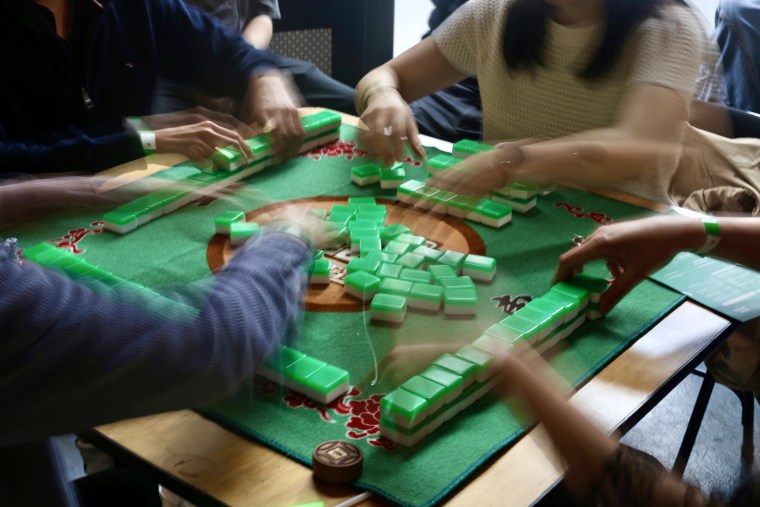 A mahjong competition in Brooklyn