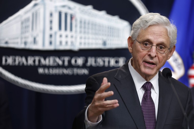 Attorney General Merrick Garland speaks at the Department of Justice on Sept. 27, 2024.