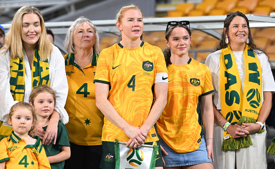 Clare Polkinghorne with family.