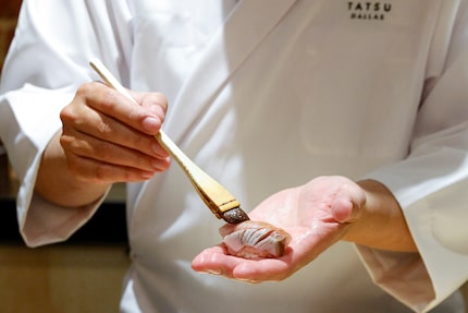 Master sushi chef Tatsuya Sekiguchi prepares sushi at Tatsu Dallas in Deep Ellum.