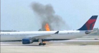 Delta plane catches fire at Orlando airport