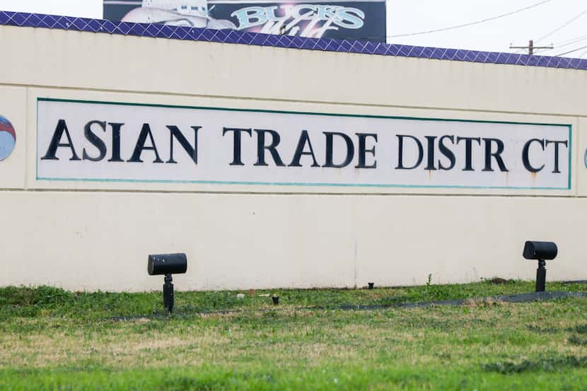 The Asian Trade District sign in Dallas on Wednesday, Dec. 7, 2022.