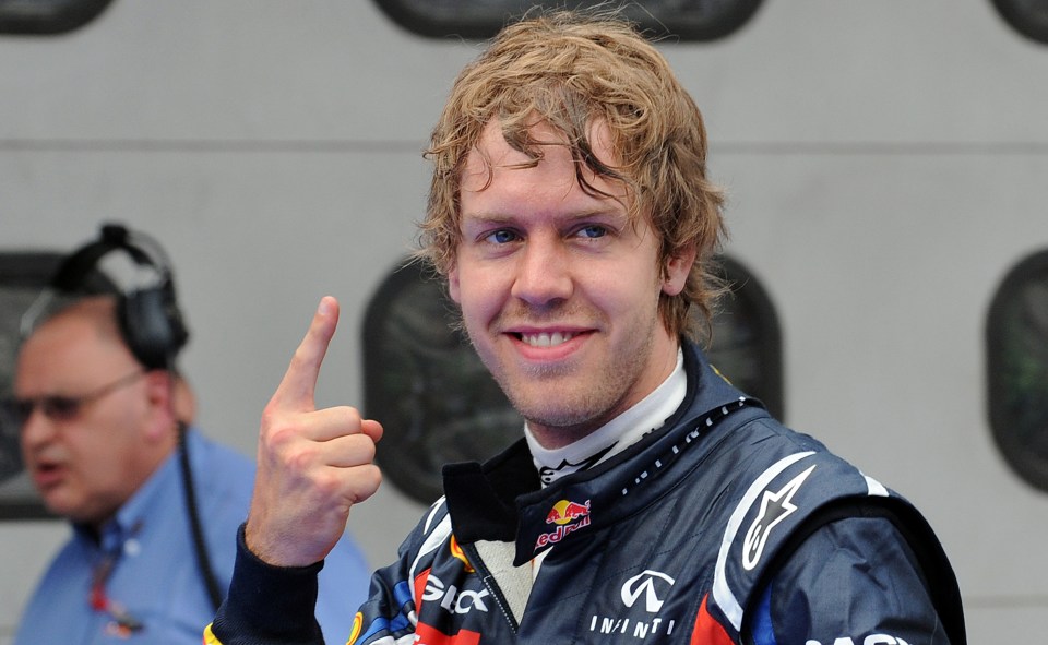 Vettel's trademark finger salute became synonymous with his dominance at Red Bull