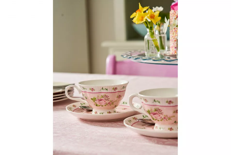 Flora Rose Bone China Teacups, Wayfair