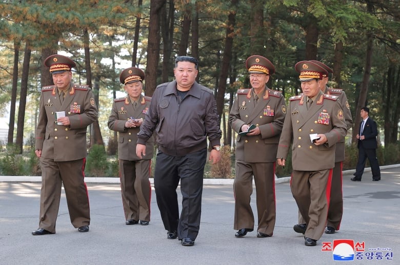 North Korean leader Kim Jong Un inspects the headquarters of the 2nd Corps of North Korean army, October 17, 2024, in this photo released by North Korea's official Korean Central News Agency.    