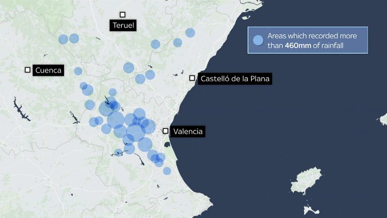 sky graphic for Spain flooding story 