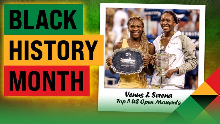 Venus Williams and Serena Williams pose with their trophies after their U.S. Open women's singles final in New York Saturday Sept. 8, 2001