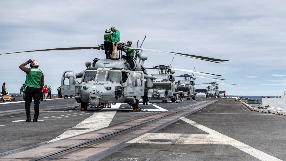 US Navy Aircraft Carrier Conducts Flight Operations